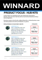 HUBKITS WITH POPULAR BRAKE DISC AND WHEEL STUD CONFIGURATIONS NOW HELD IN STOCK IN UK - FRANCE STOCK BEING UPDATED SOON.