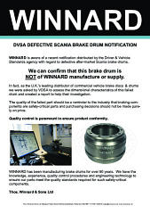 DVSA DEFECTIVE SCANIA BRAKE DRUM NOTIFICATION